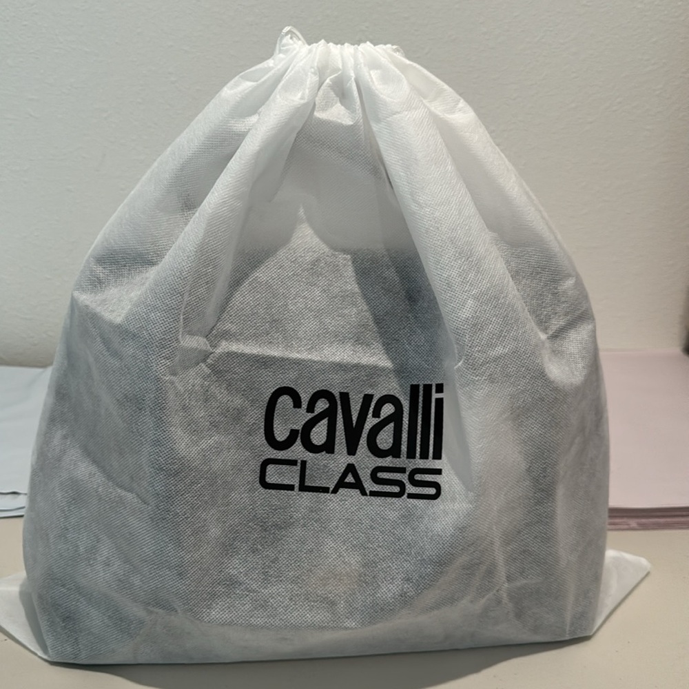 Cavalli Class Large Black Leather Handbag - Picture 8 of 8